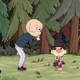 Summer Camp Island's animated Oscar shooshes an elf playing a recorder to keep the noise down.